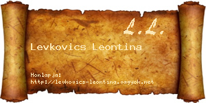 Levkovics Leontina névjegykártya